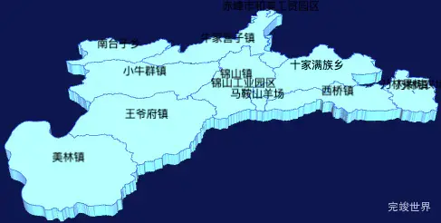 echarts赤峰市喀喇沁旗geoJson地图3d地图